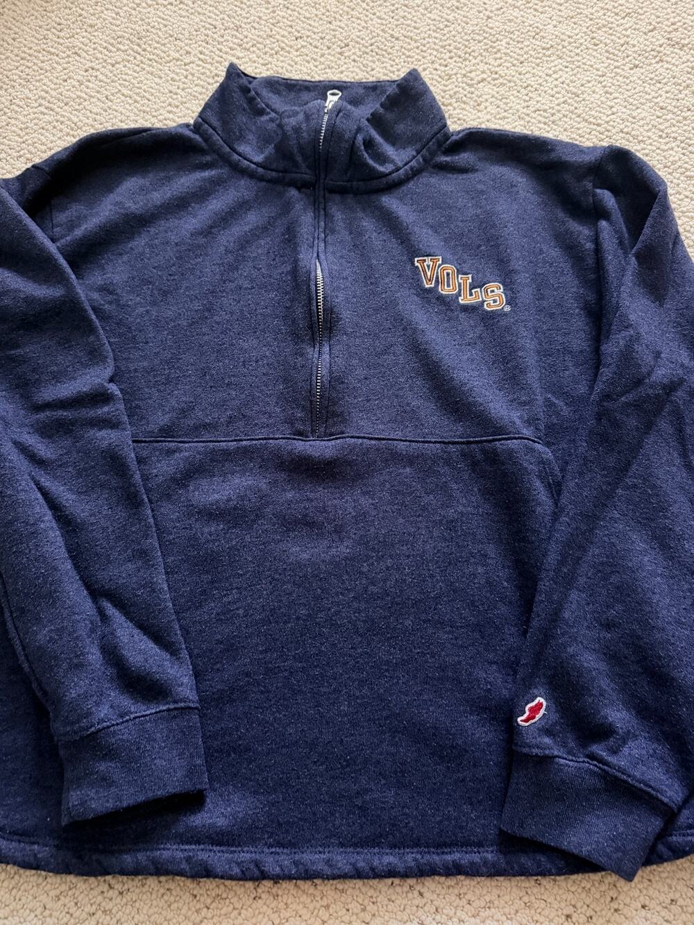 League Tennessee Volunteers Vols Quarter Zip Pullover Womens Large Navy